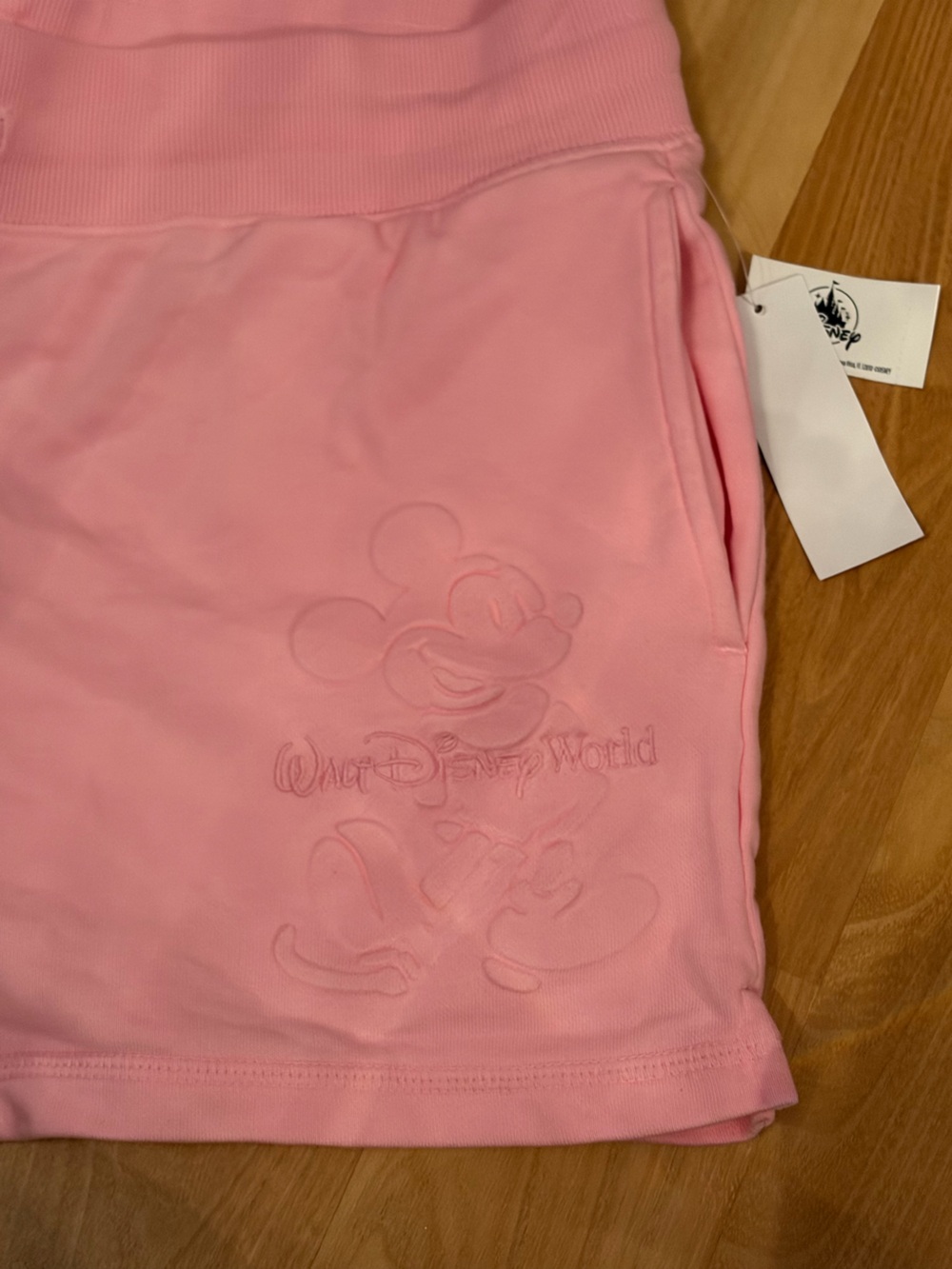 NWT Walt Disney World 2025 Pink Mickey Embossed Athletic Short Cotton Bld Size L - Picture 6 of 10